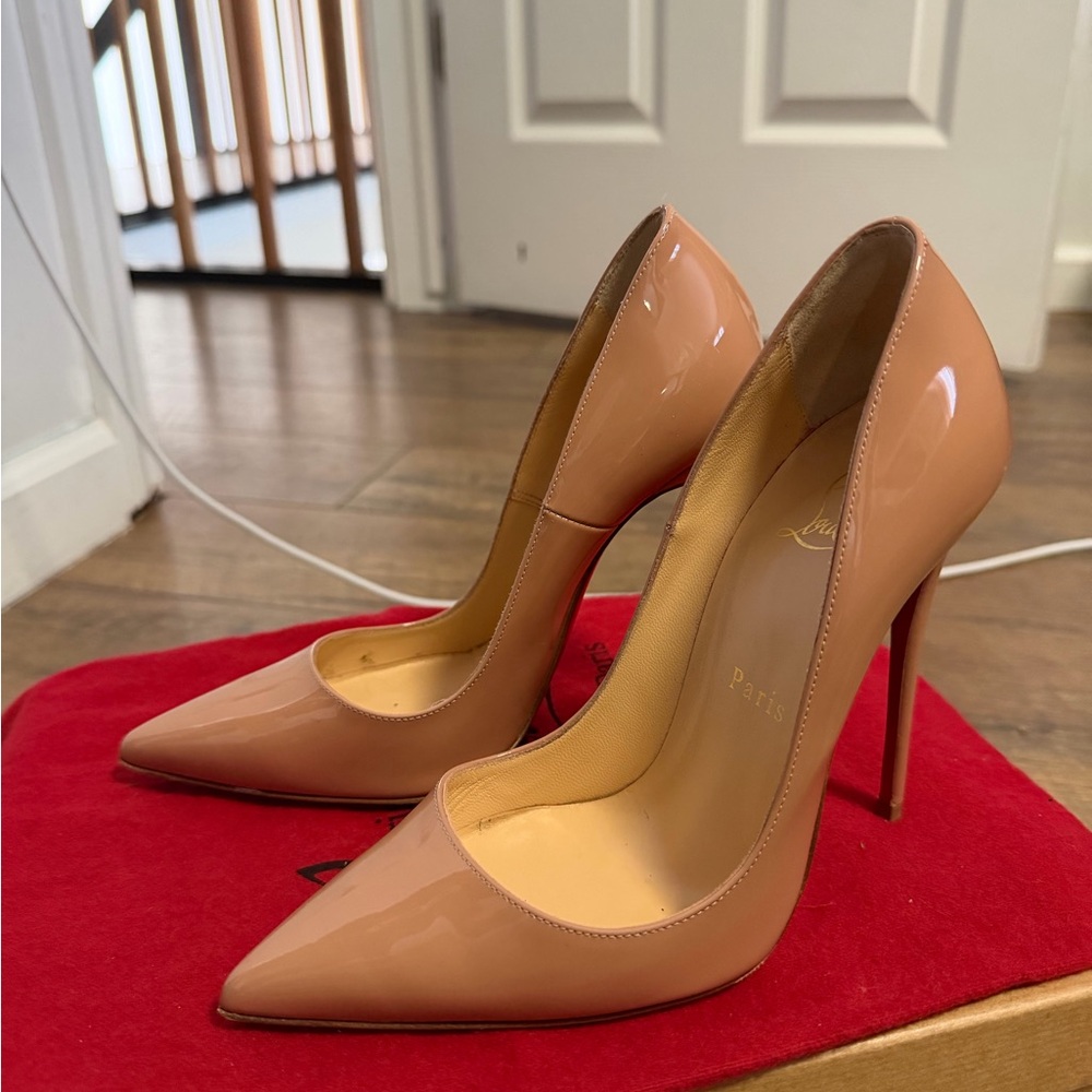 Christian Louboutin Patent Leather Heels in nude